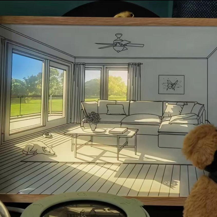 Dog Sunbathing Mural Art Lamp - Image 17