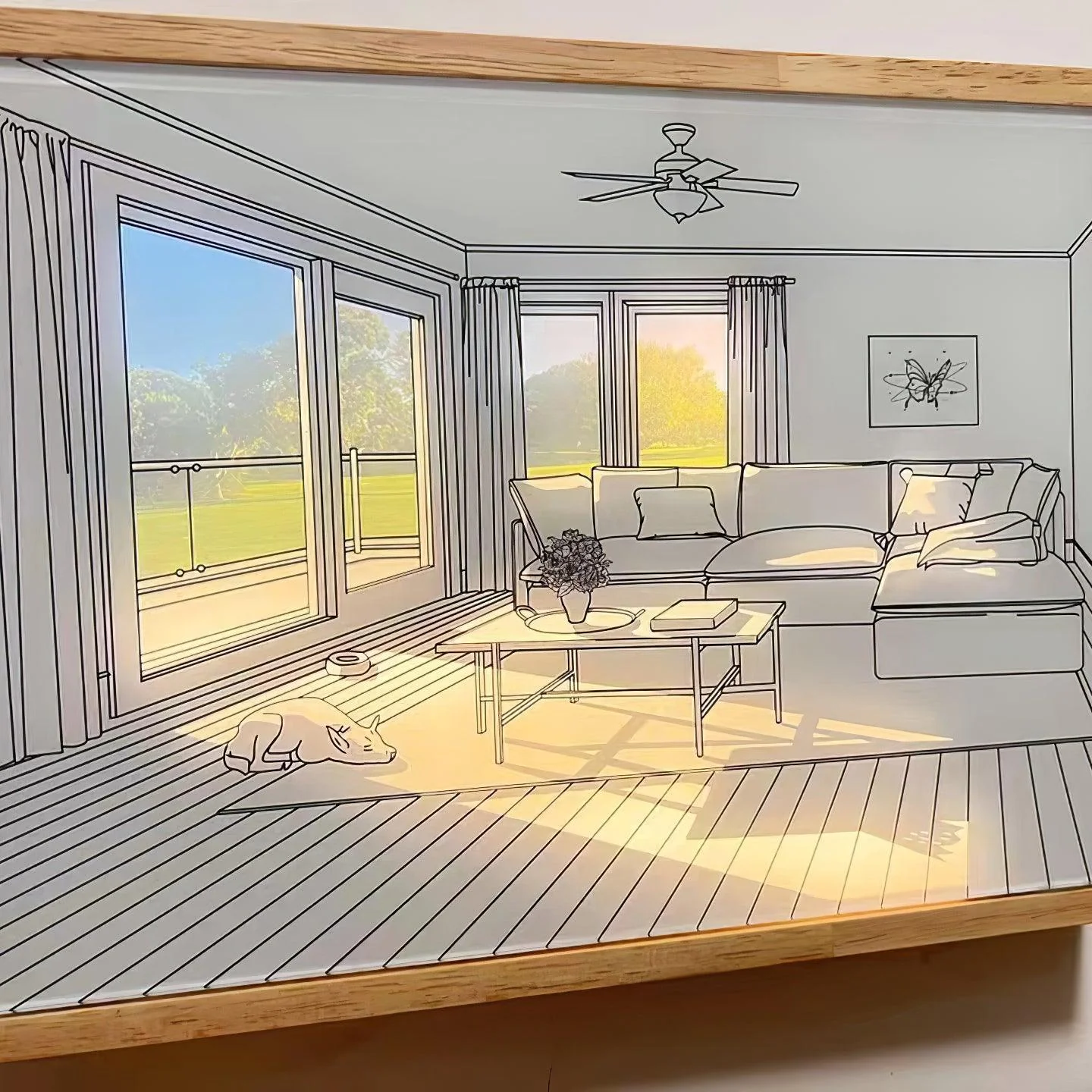 Dog Sunbathing Mural Art Lamp - Image 25