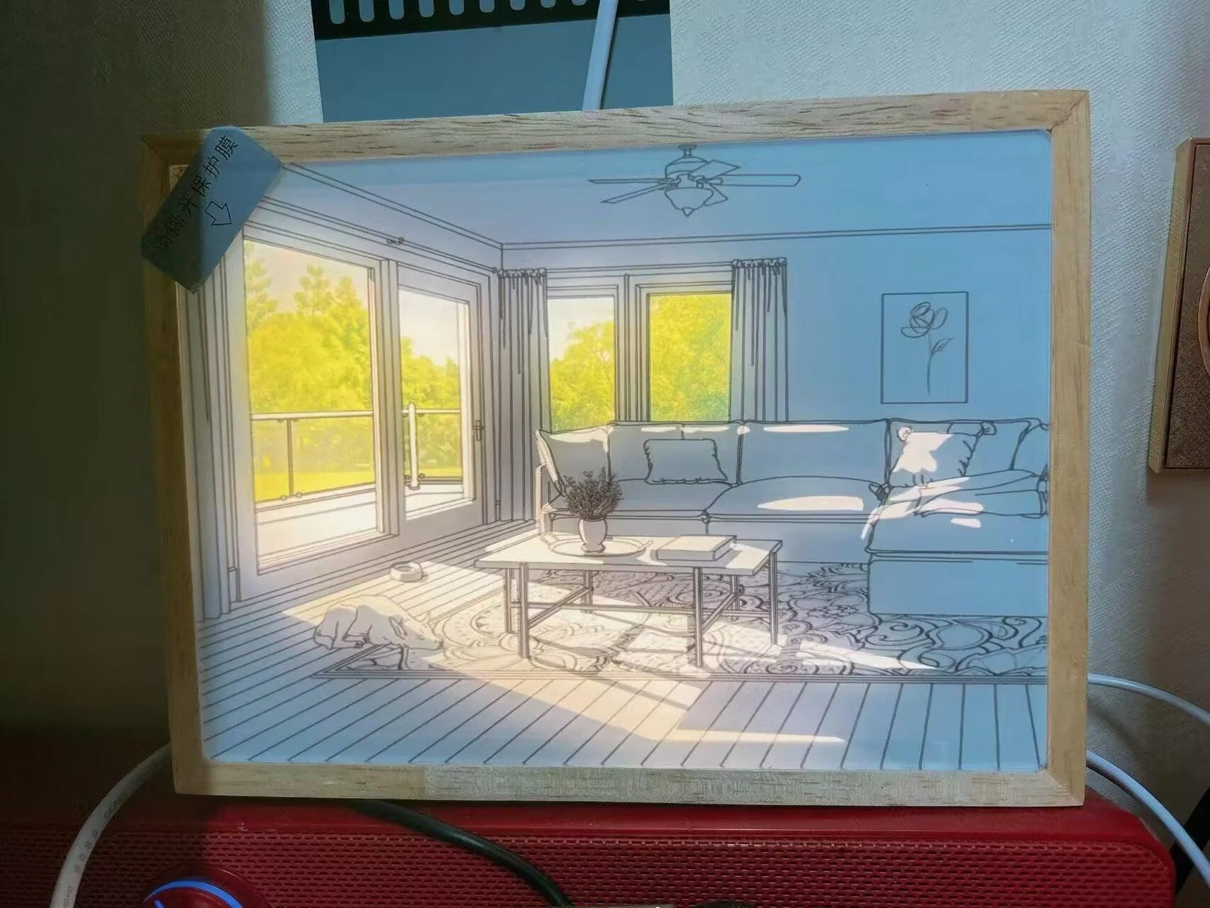Dog Sunbathing Mural Art Lamp - Image 31