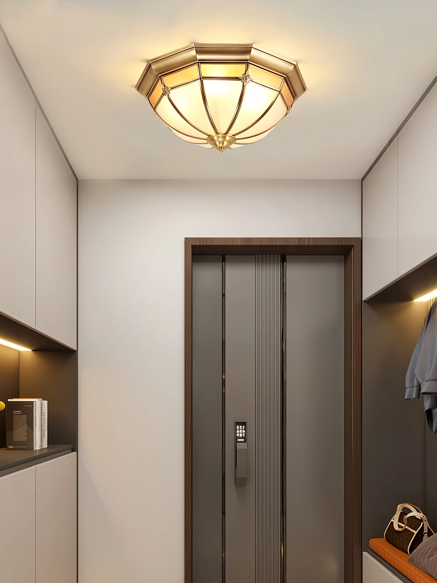 Dome Brass Flush Ceiling Lamp - Image 10