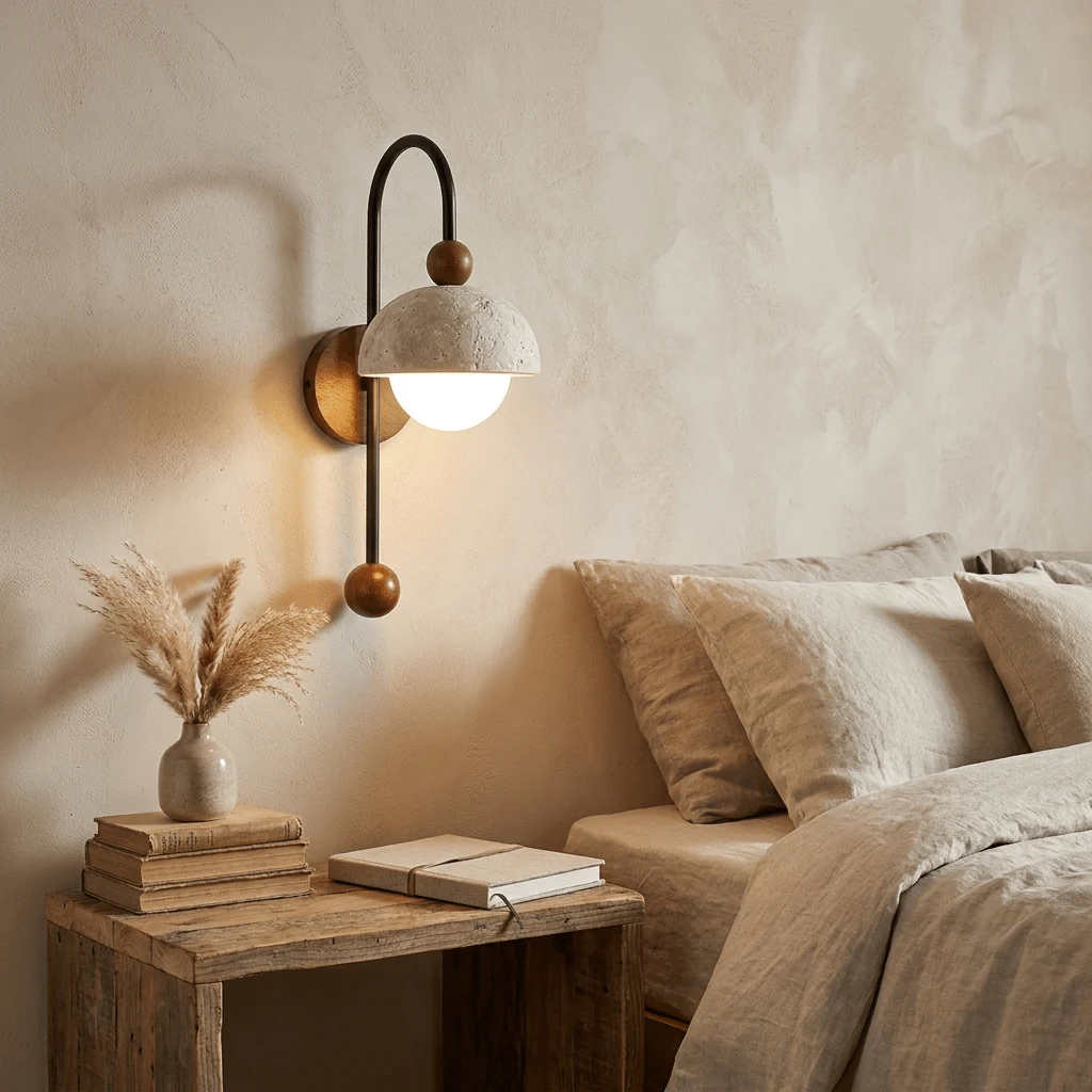 Dome Globe Travertine Arc Sconce - Image 5