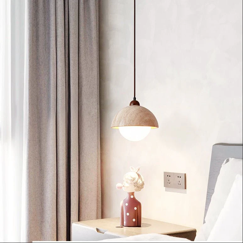 Dome Travertine Pendant Lamp - Image 2