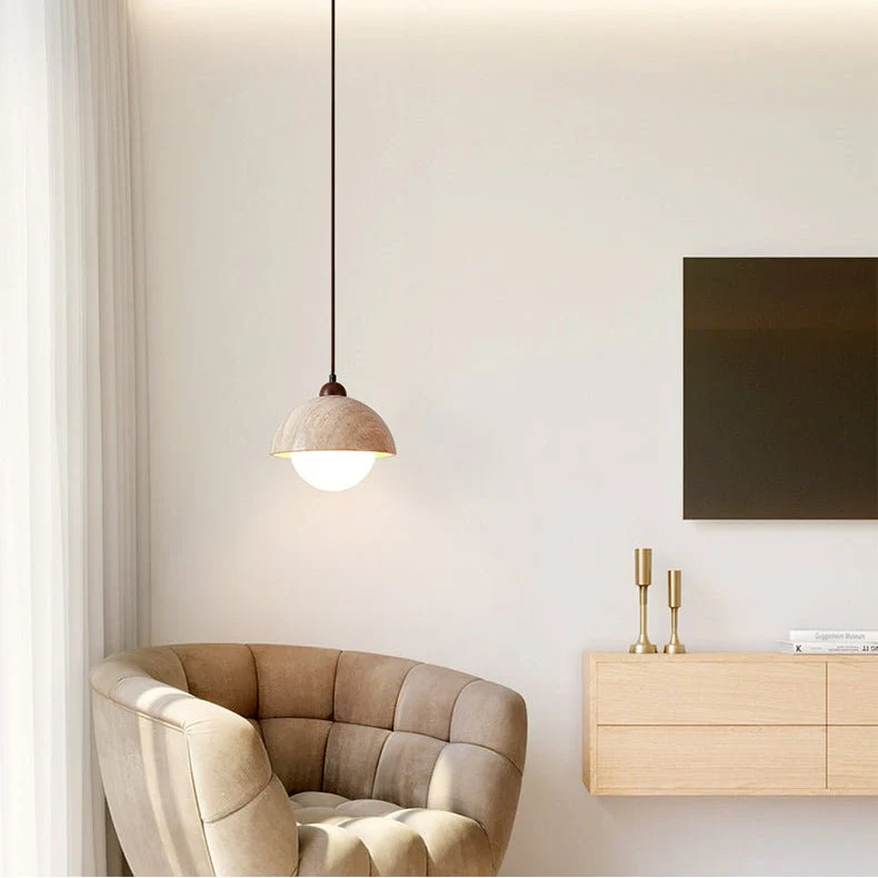 Dome Travertine Pendant Lamp - Image 4