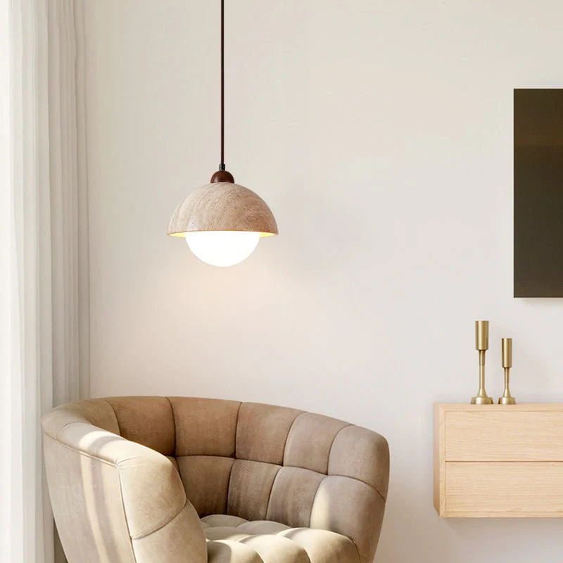 Dome Travertine Pendant Lamp - Image 5