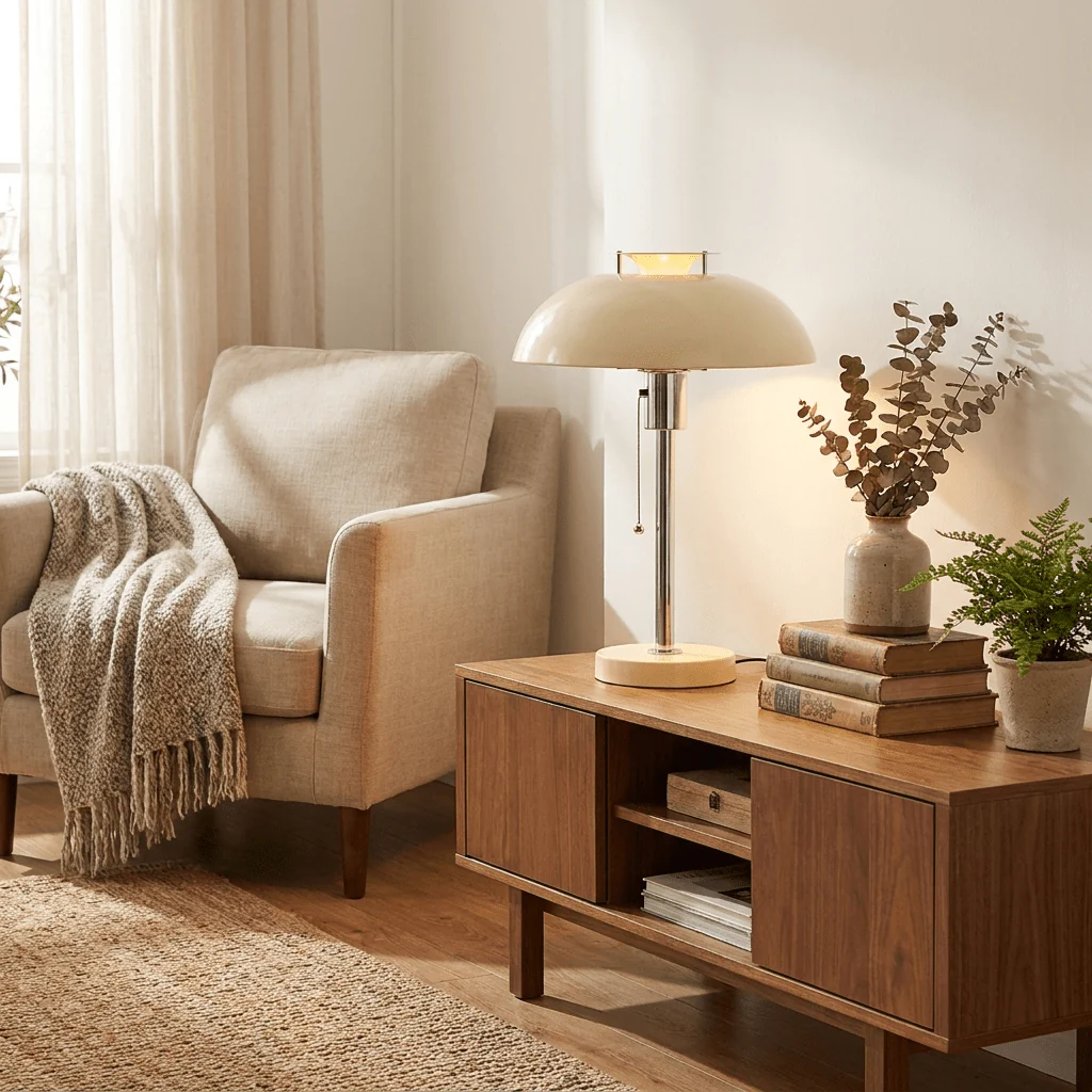 Domo Chrome Mushroom Table Lamp - Image 15
