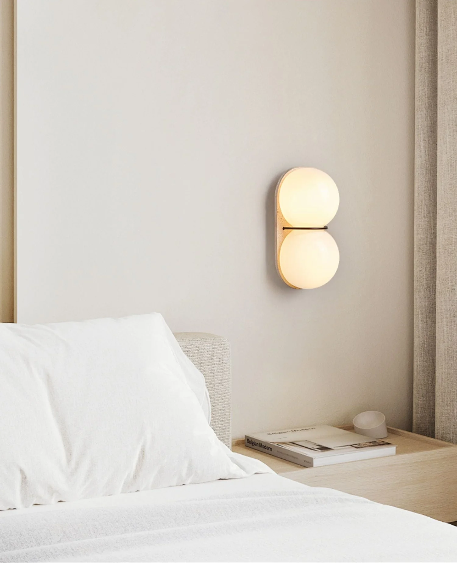 Double Globe Travertine Wall Sconce - Image 14