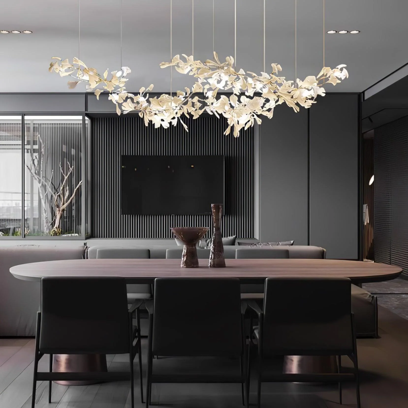 Double Layer Combination Gingko Chandelier - Image 12