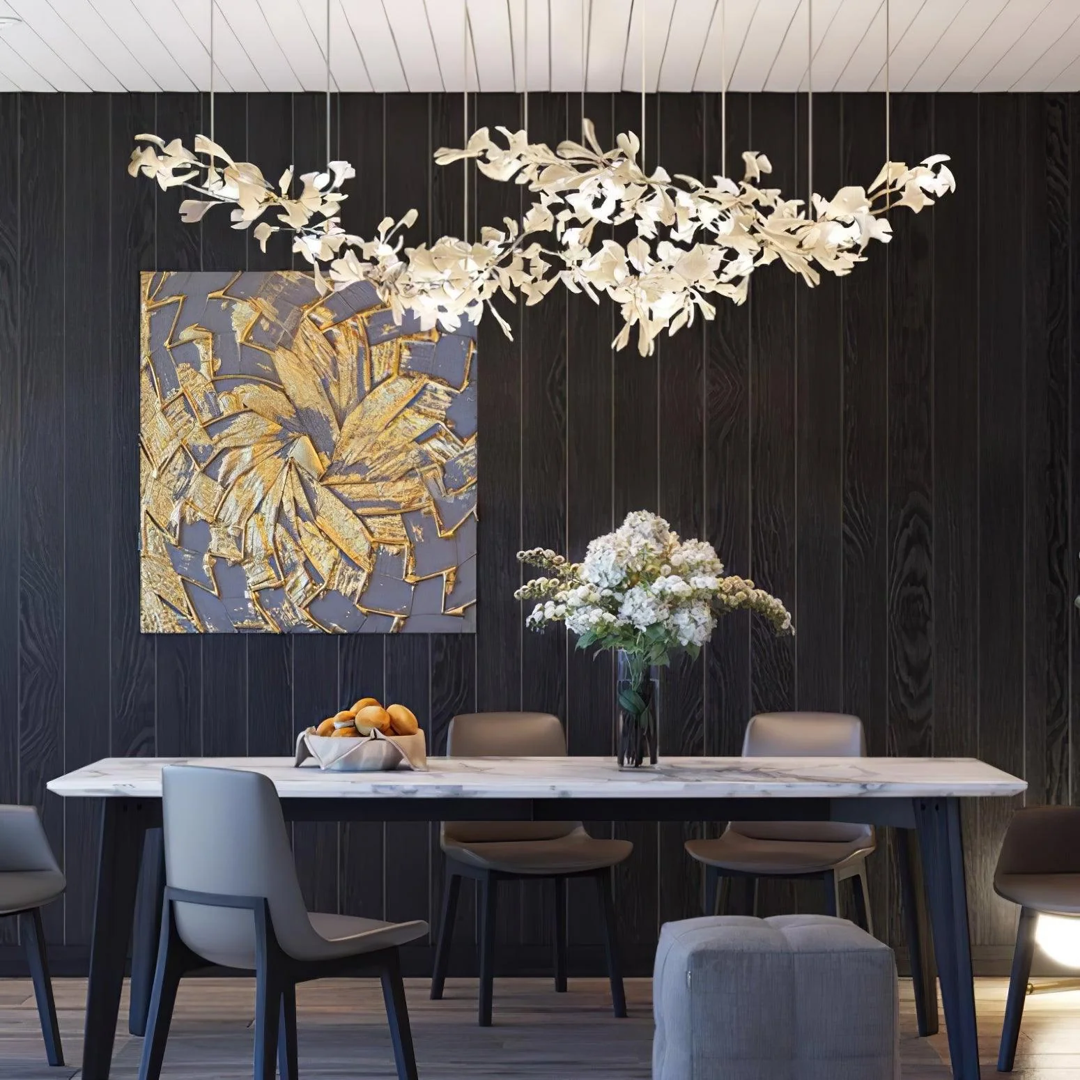 Double Layer Combination Gingko Chandelier - Image 13