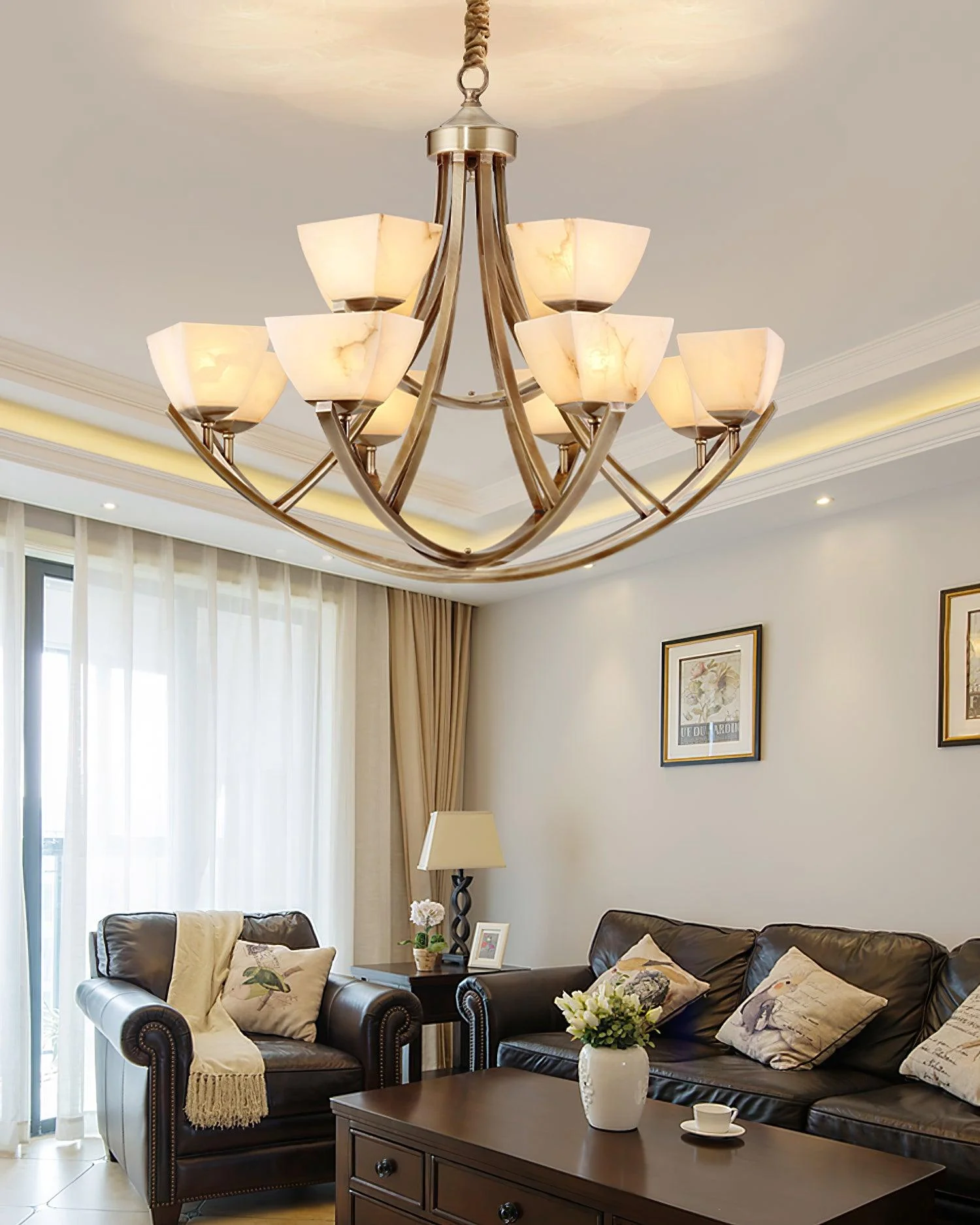 Dover Brass Chandelier - Image 5
