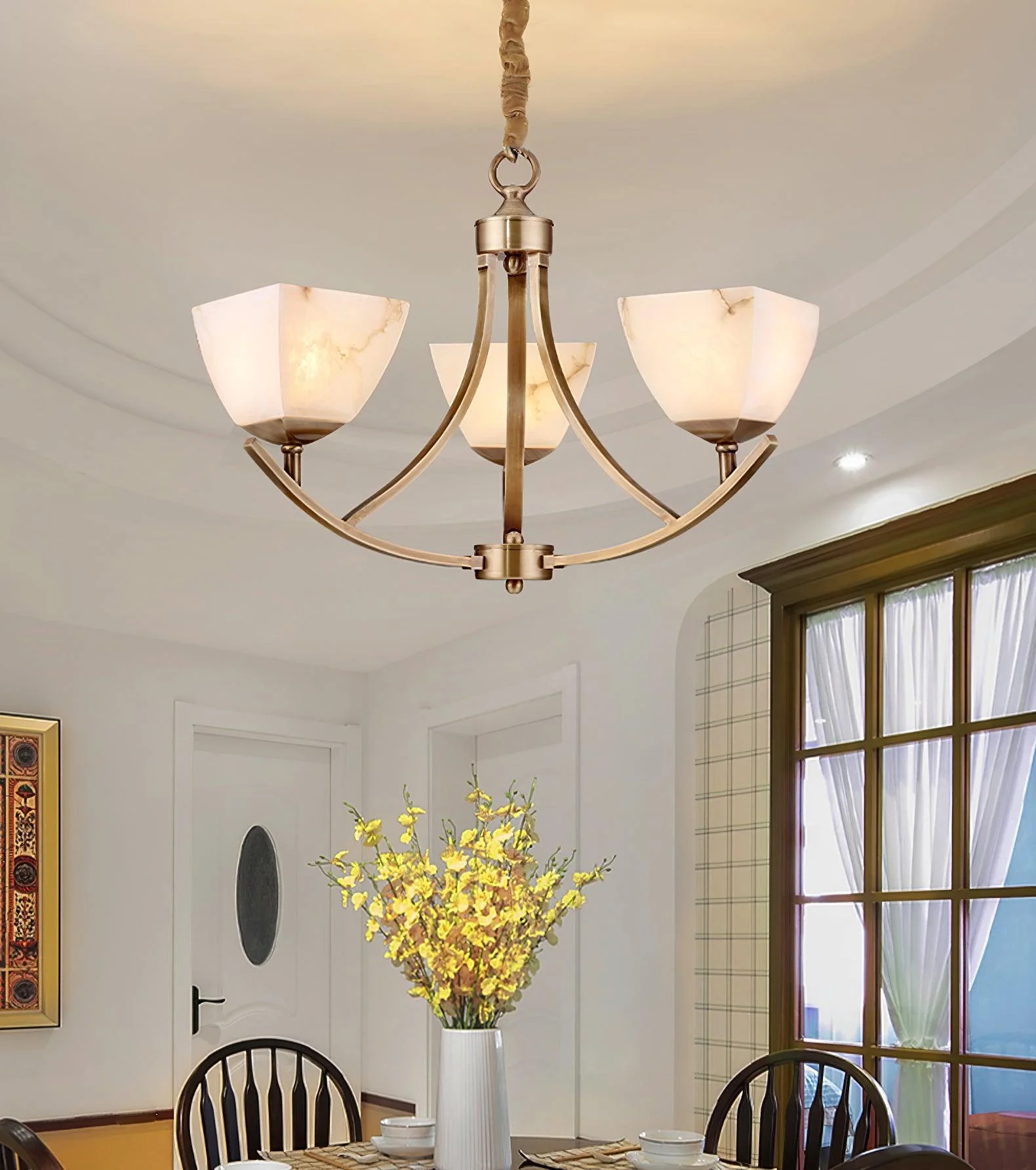 Dover Brass Chandelier - Image 6