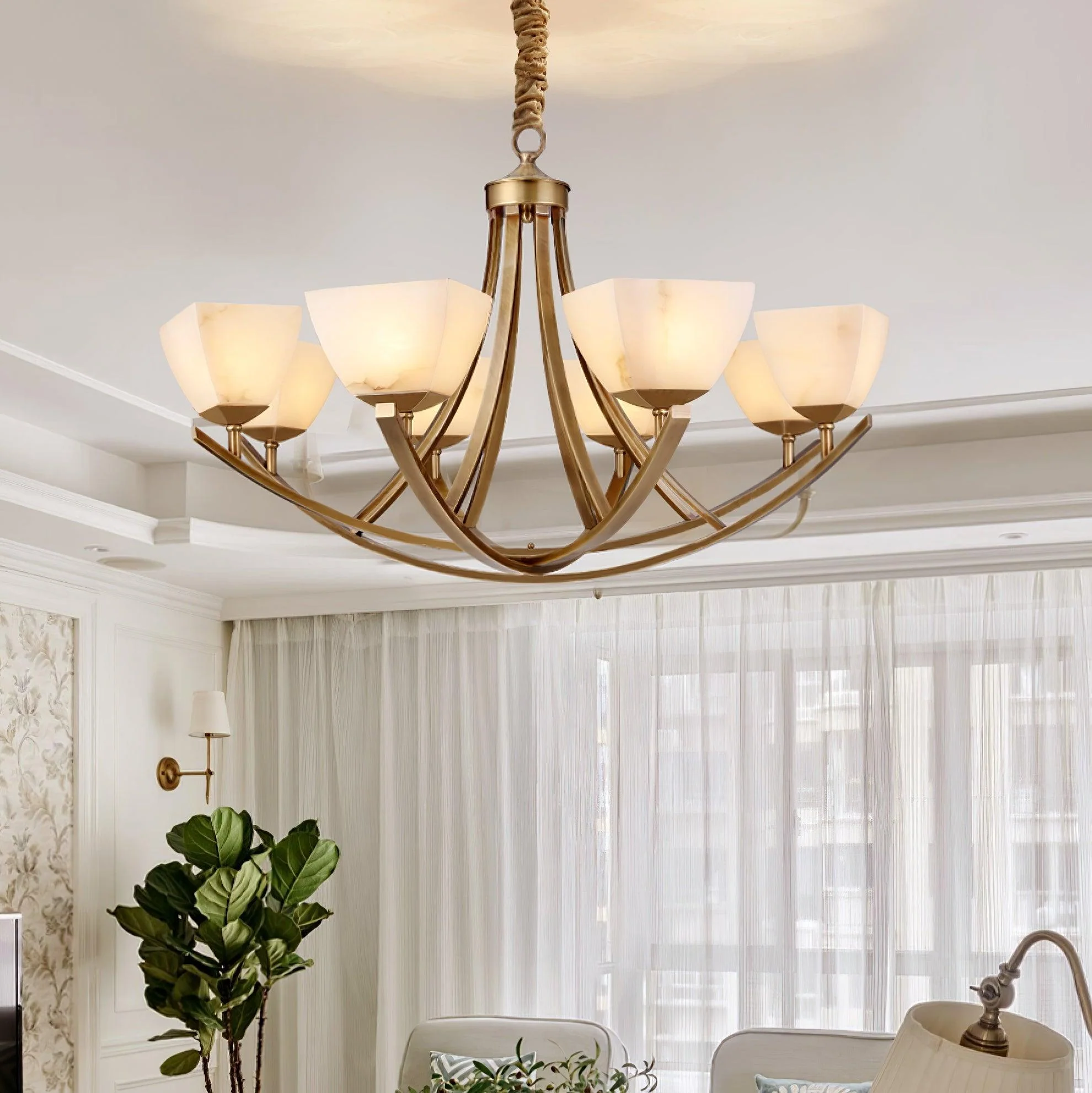 Dover Brass Chandelier - Image 8