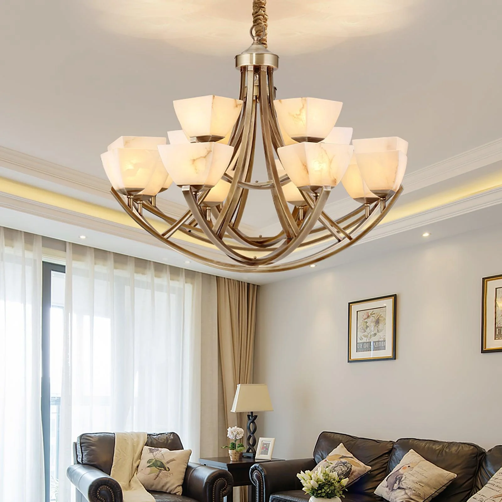 Dover Brass Chandelier - Image 9