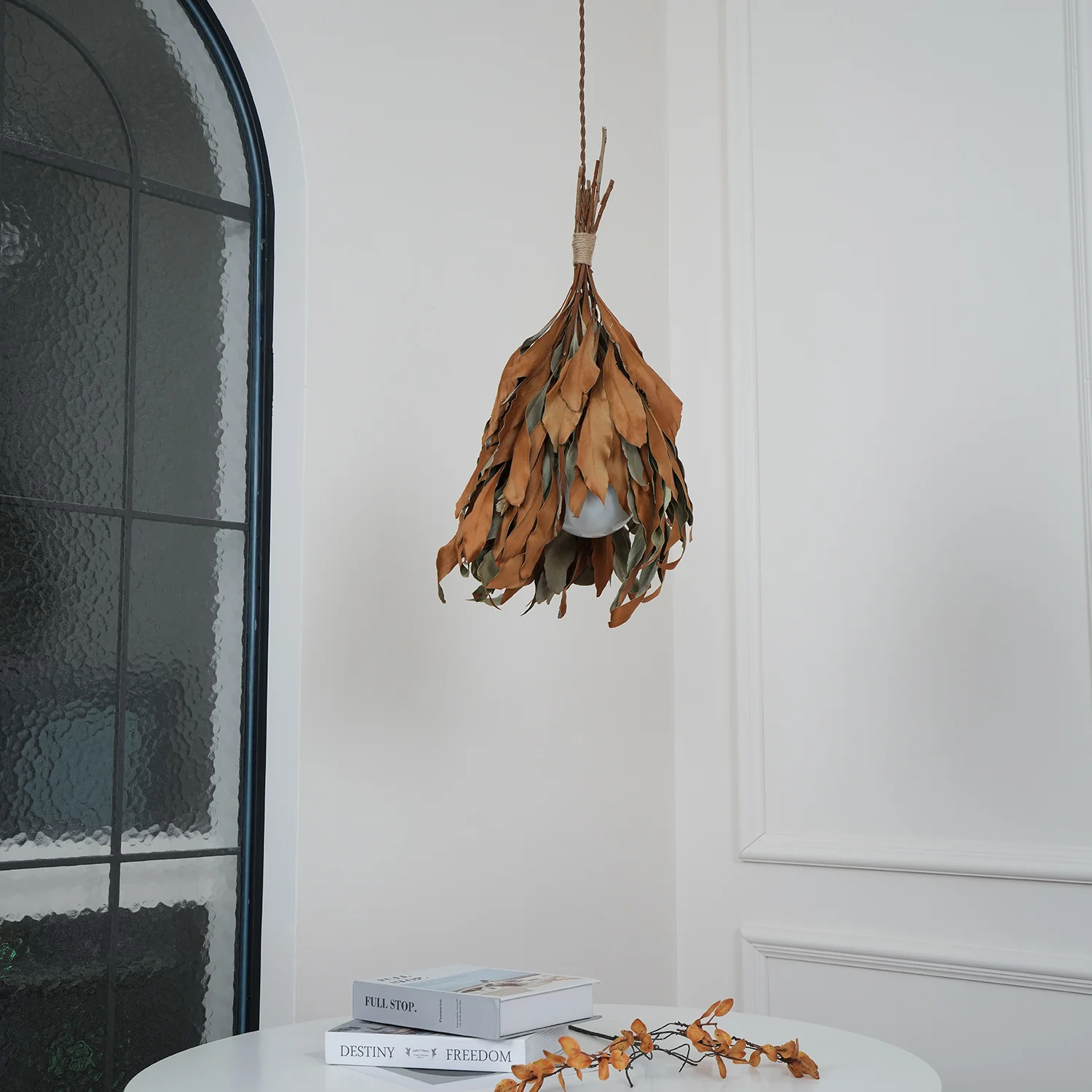 Dried Branch Leaf Pendant Lamp - Image 16
