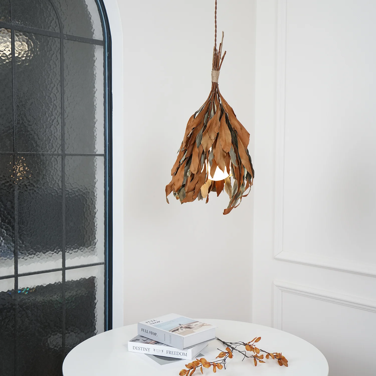 Dried Branch Leaf Pendant Lamp - Image 25