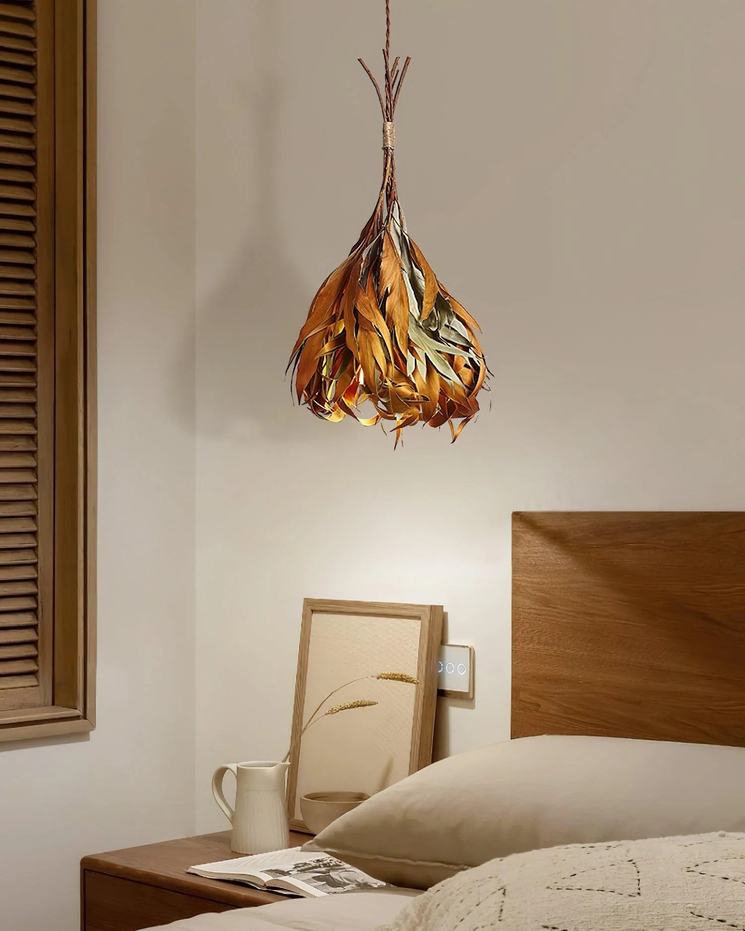Dried Branch Leaf Pendant Lamp - Image 5