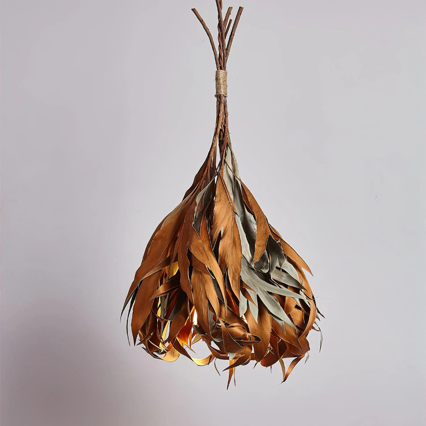 Dried Branch Leaf Pendant Lamp - Image 7