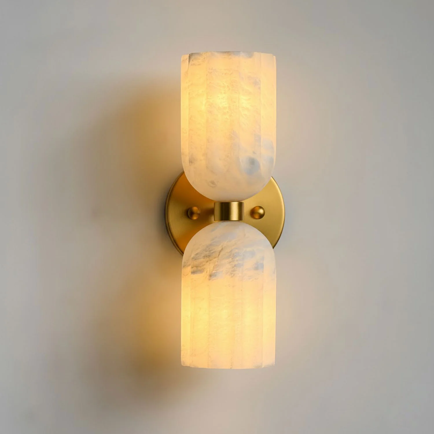 Dual Alabaster Ribbed Wall Sconce - Image 18