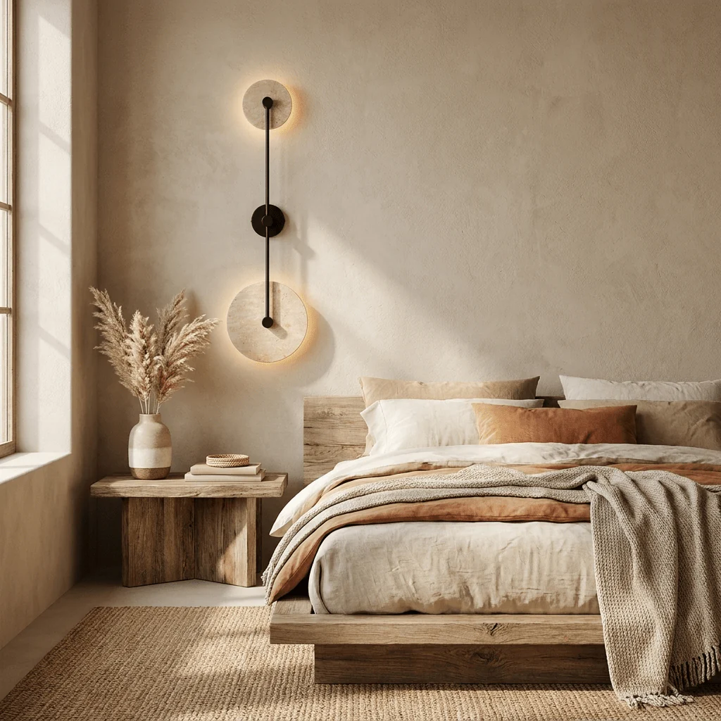 Dual Disc Travertine Wall Sconce - Image 9