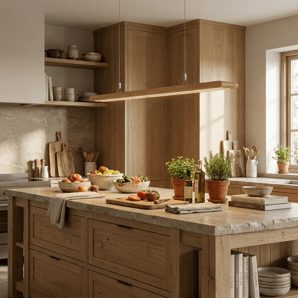 Dual Louver Wood Linear Pendant Lamp - Image 8
