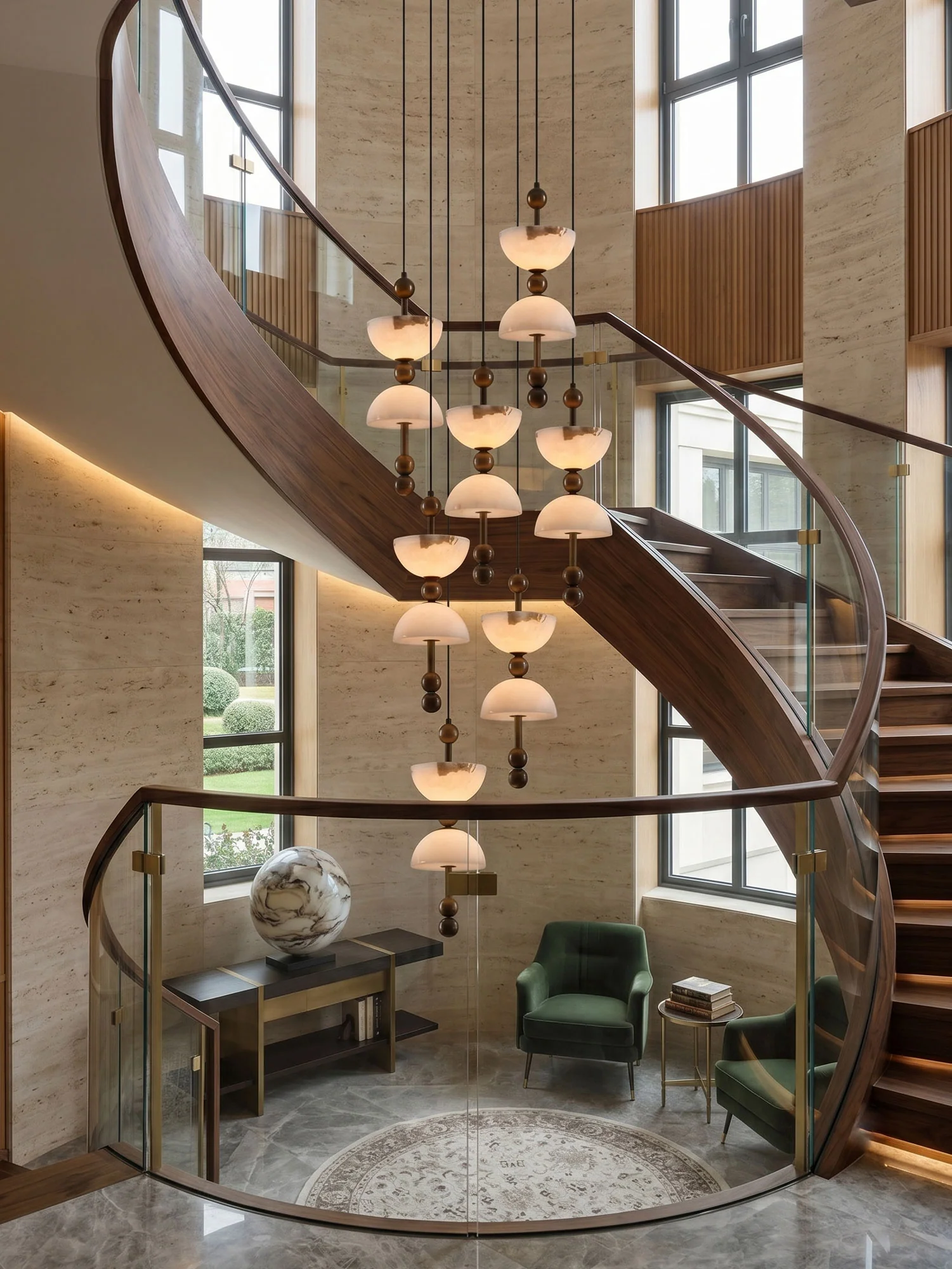 Duo Alabaster Pendant Lamp - Image 4
