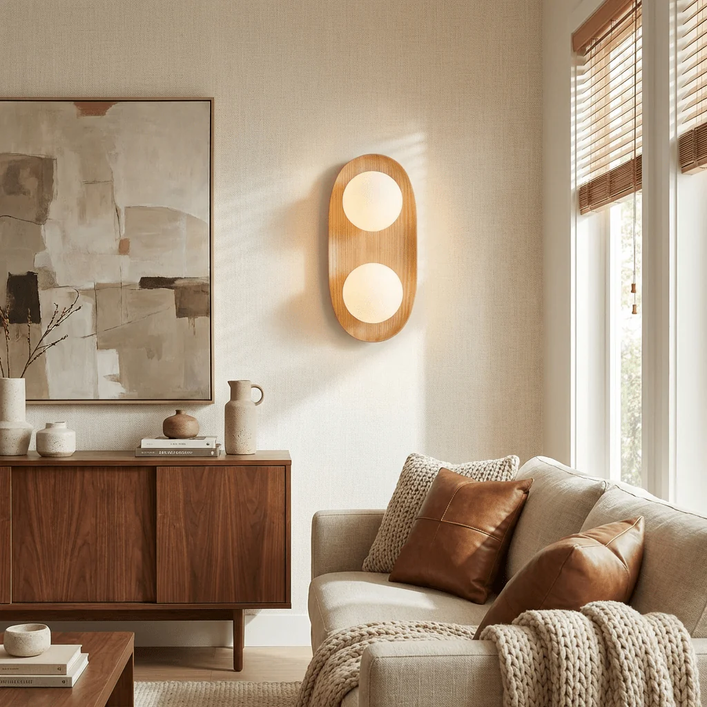 Duo Orb Wood Wall Lamp - Image 3