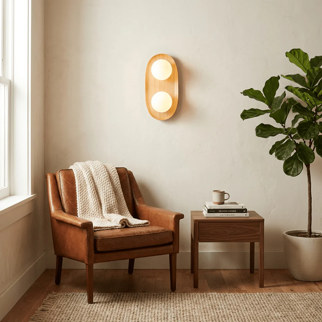 Duo Orb Wood Wall Lamp - Image 4