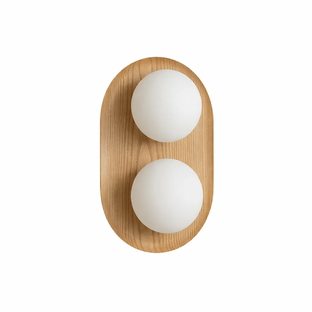 Duo Orb Wood Wall Lamp - Image 7