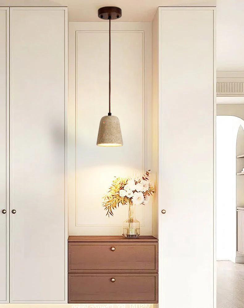 Earthy Travertine Cone Pendant Light - Image 13