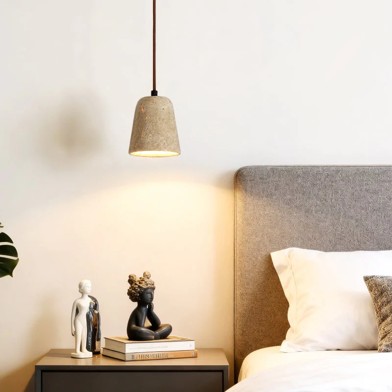 Earthy Travertine Cone Pendant Light - Image 3