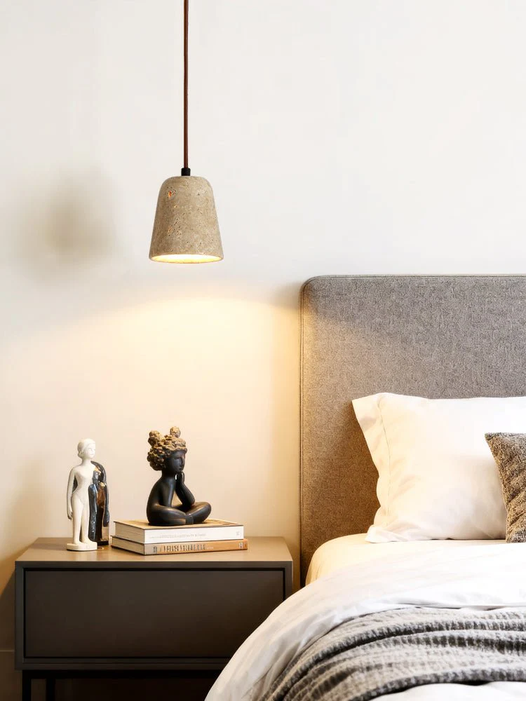 Earthy Travertine Cone Pendant Light - Image 6
