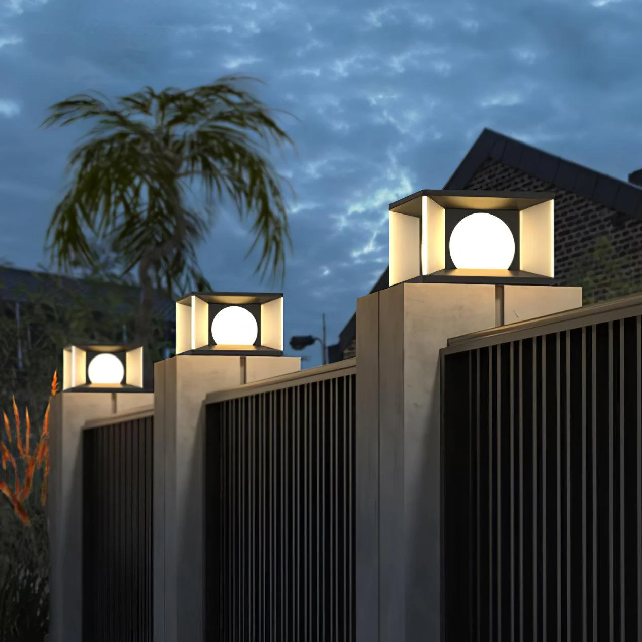 Eclipse Cube Outdoor Post Light - Image 10