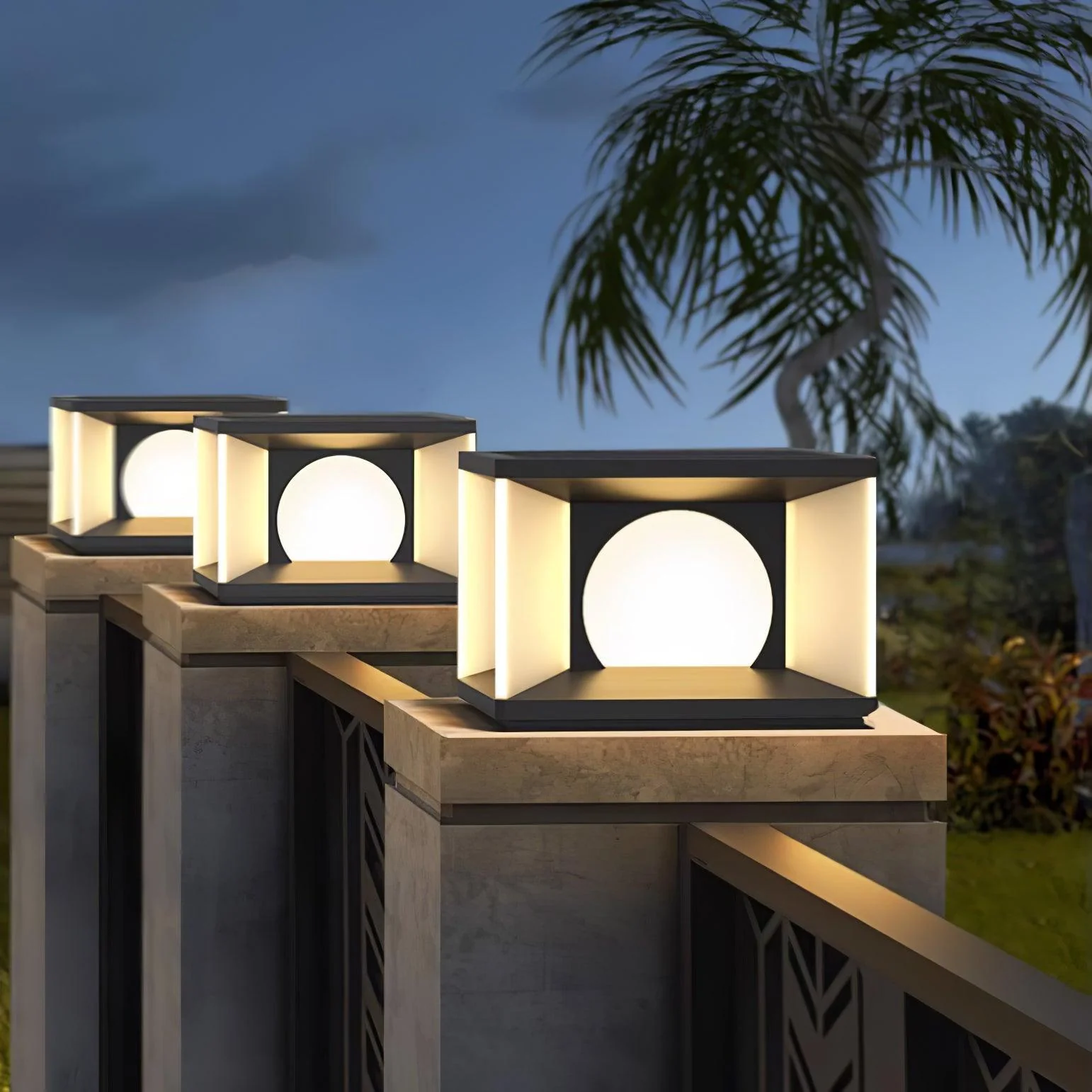 Eclipse Cube Outdoor Post Light - Image 13