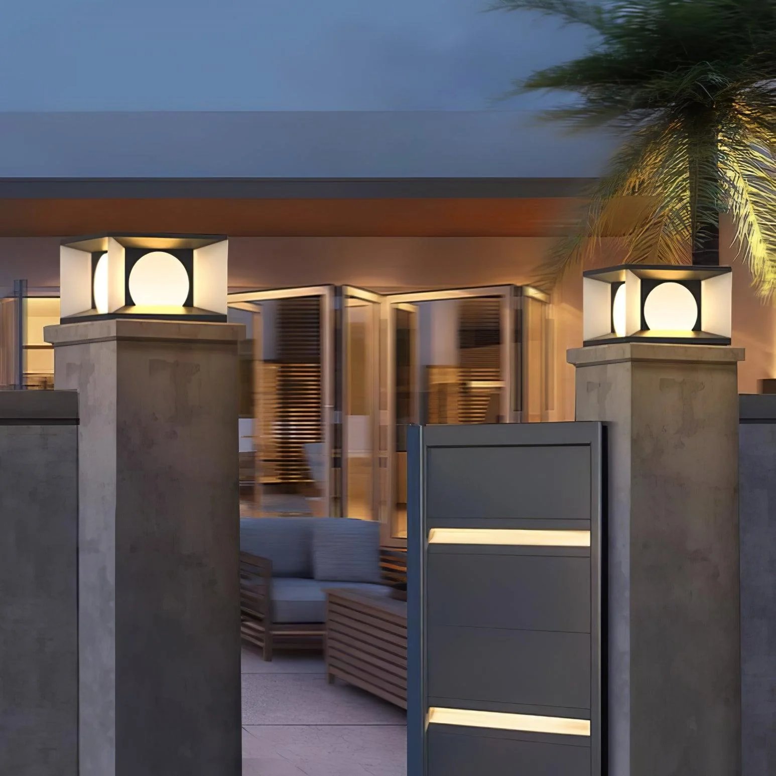 Eclipse Cube Outdoor Post Light - Image 15