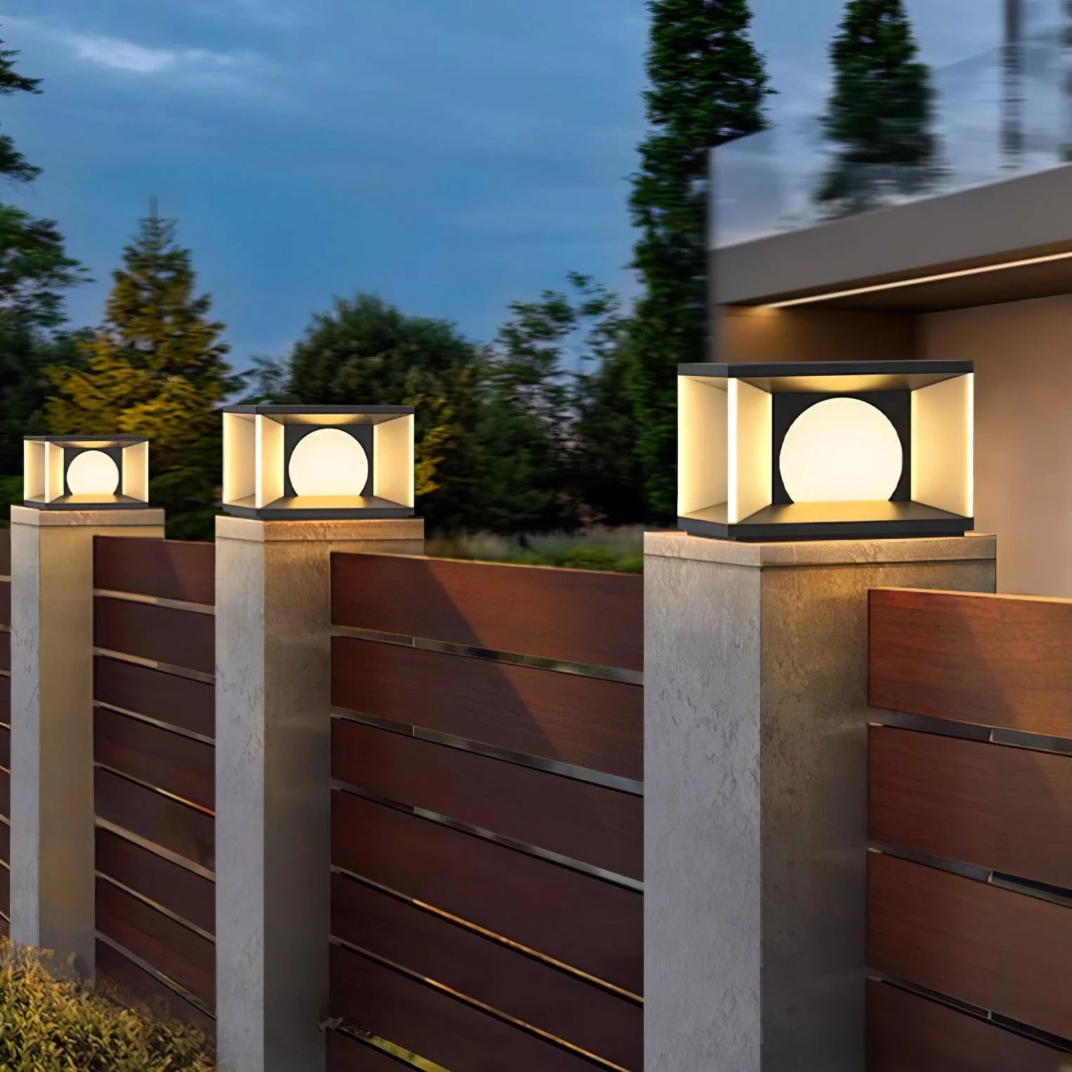 Eclipse Cube Outdoor Post Light - Image 16