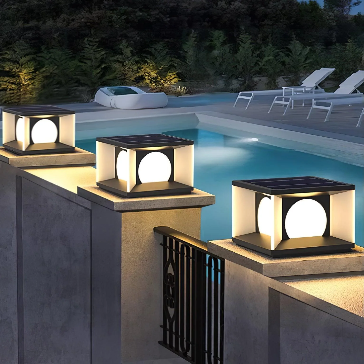 Eclipse Cube Outdoor Post Light - Image 17