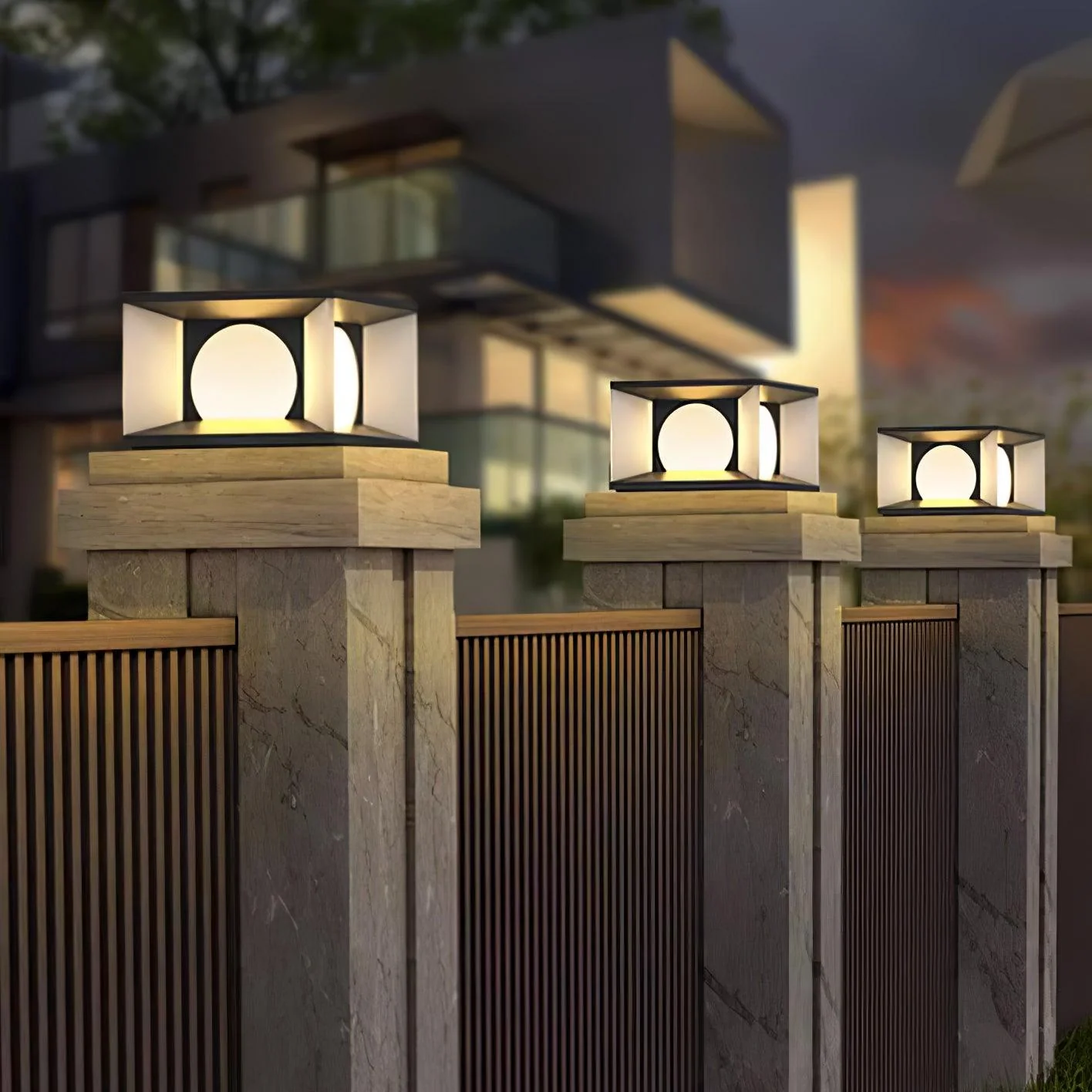 Eclipse Cube Outdoor Post Light - Image 19