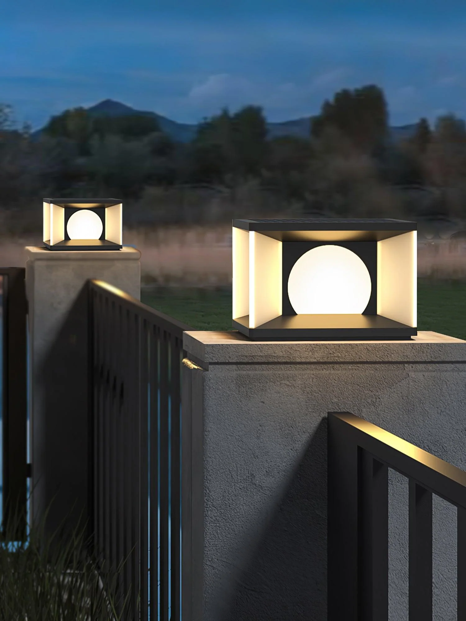 Eclipse Cube Outdoor Post Light - Image 22