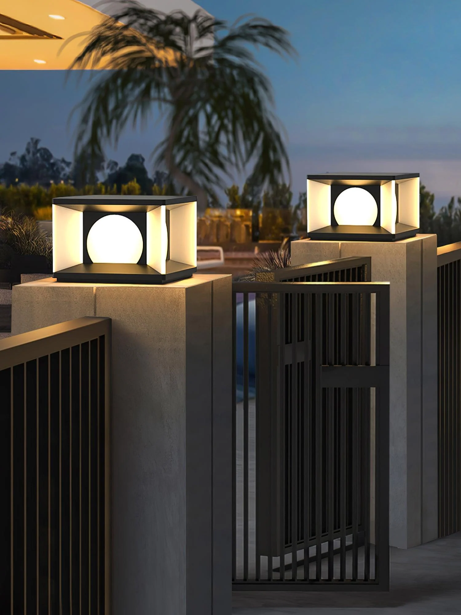 Eclipse Cube Outdoor Post Light - Image 23