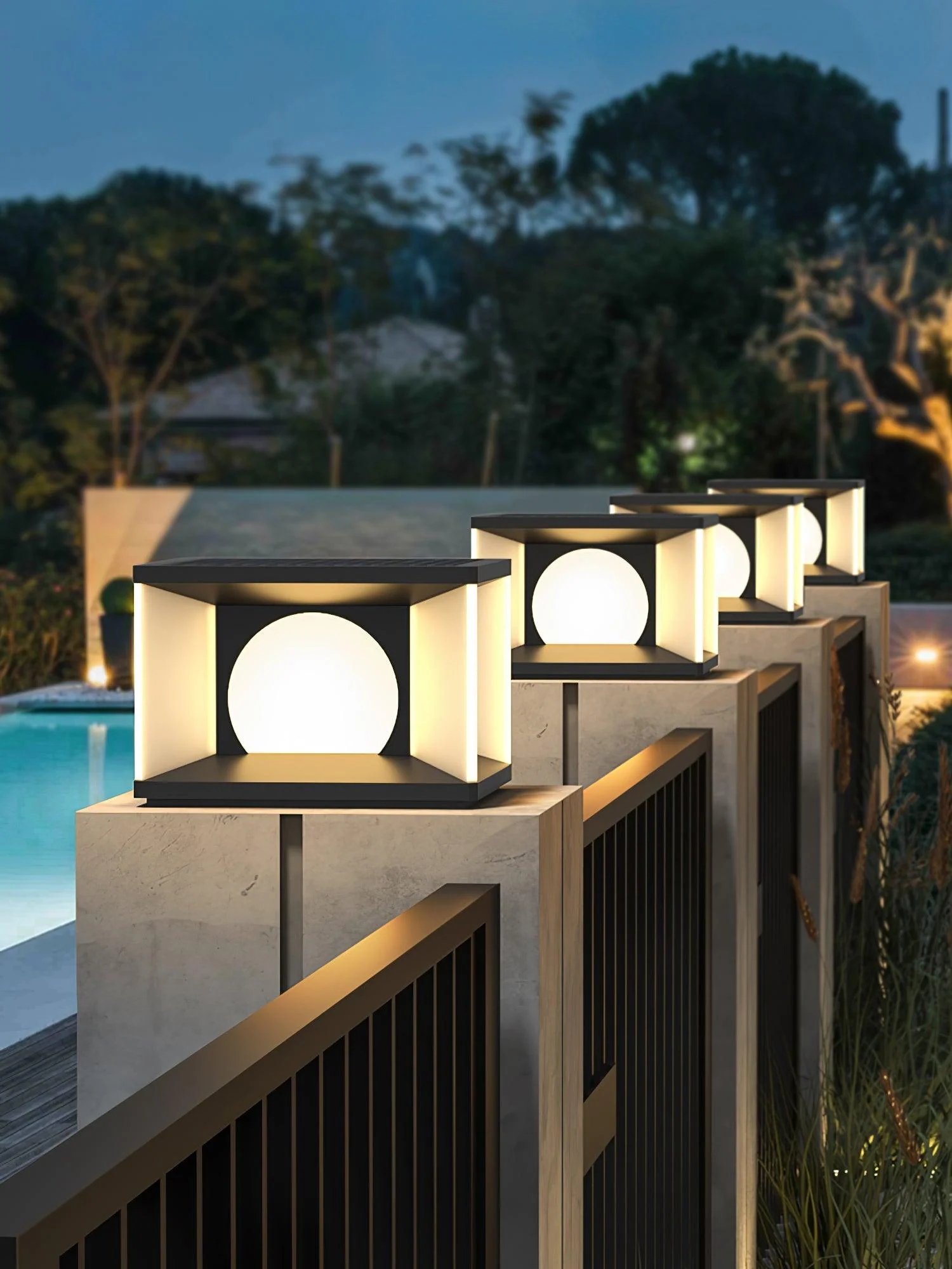 Eclipse Cube Outdoor Post Light - Image 24