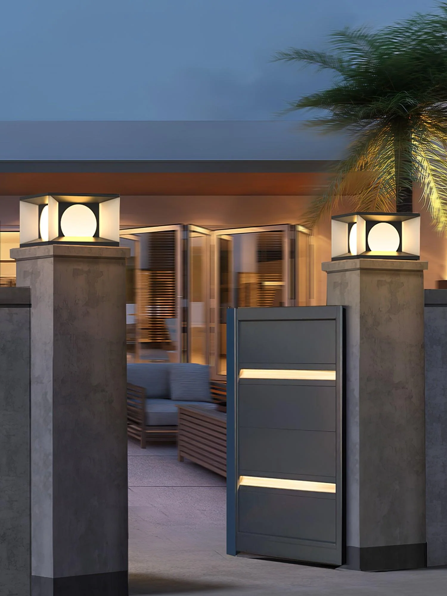 Eclipse Cube Outdoor Post Light - Image 25