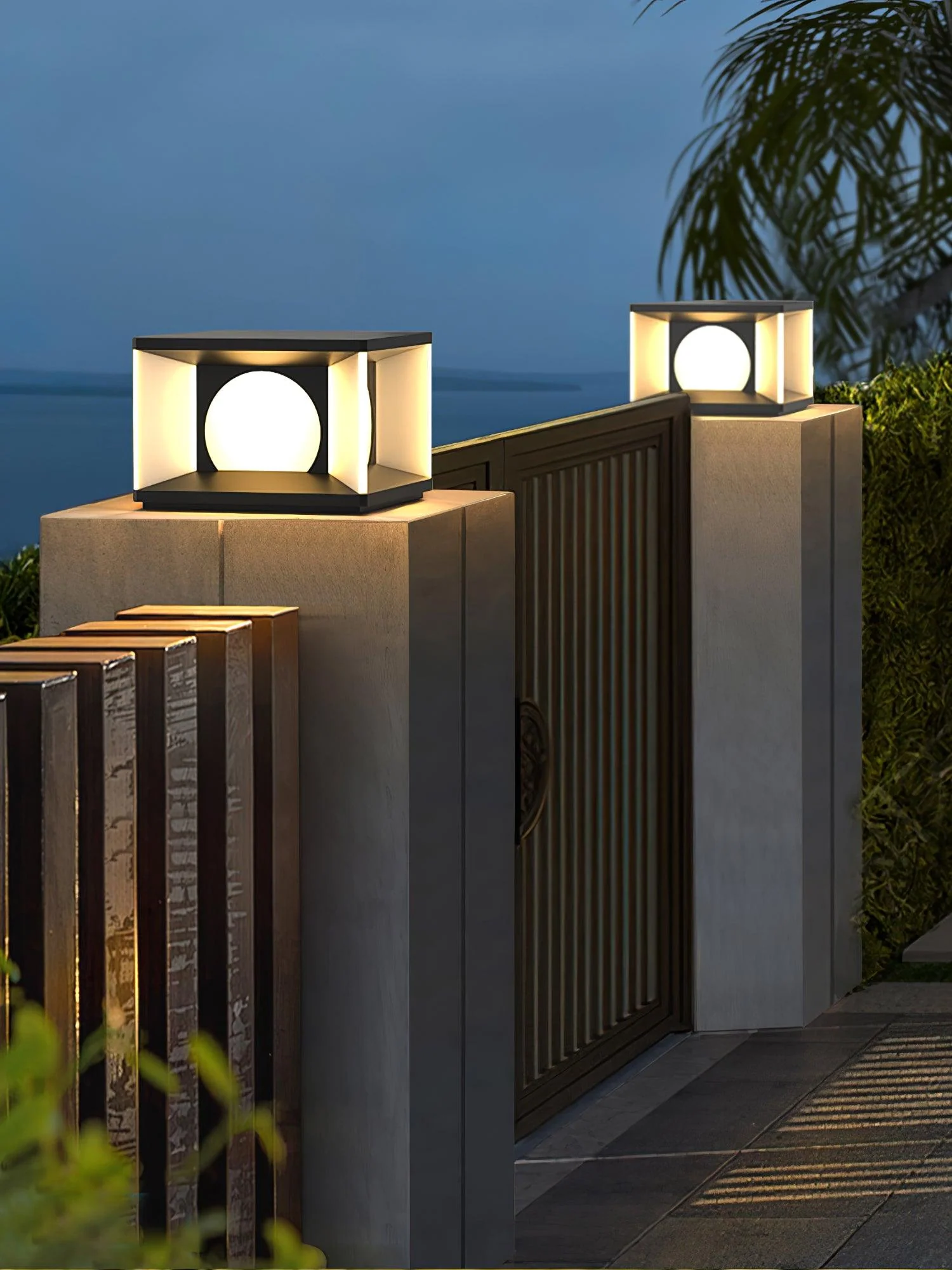 Eclipse Cube Outdoor Post Light - Image 26