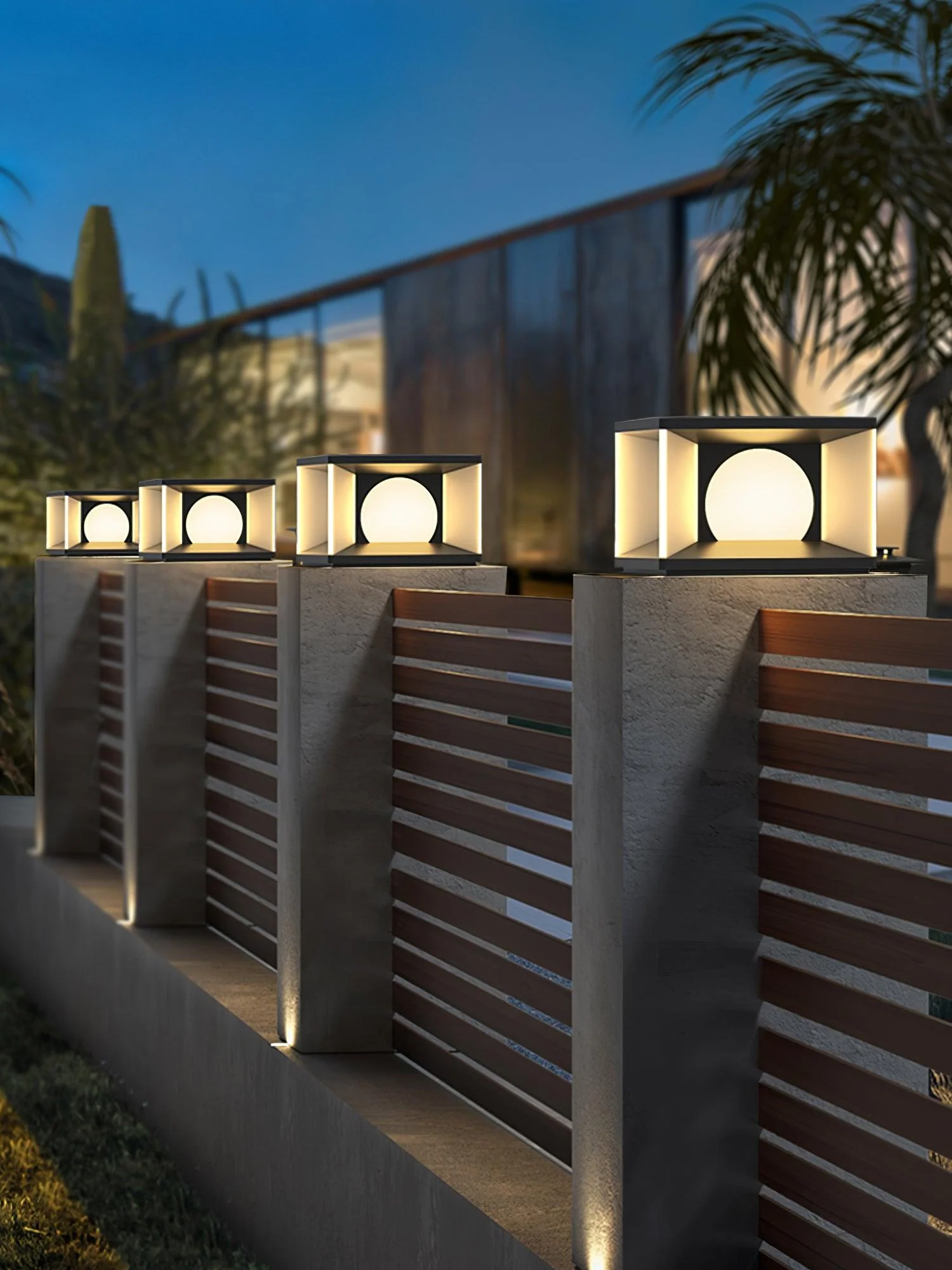 Eclipse Cube Outdoor Post Light - Image 28