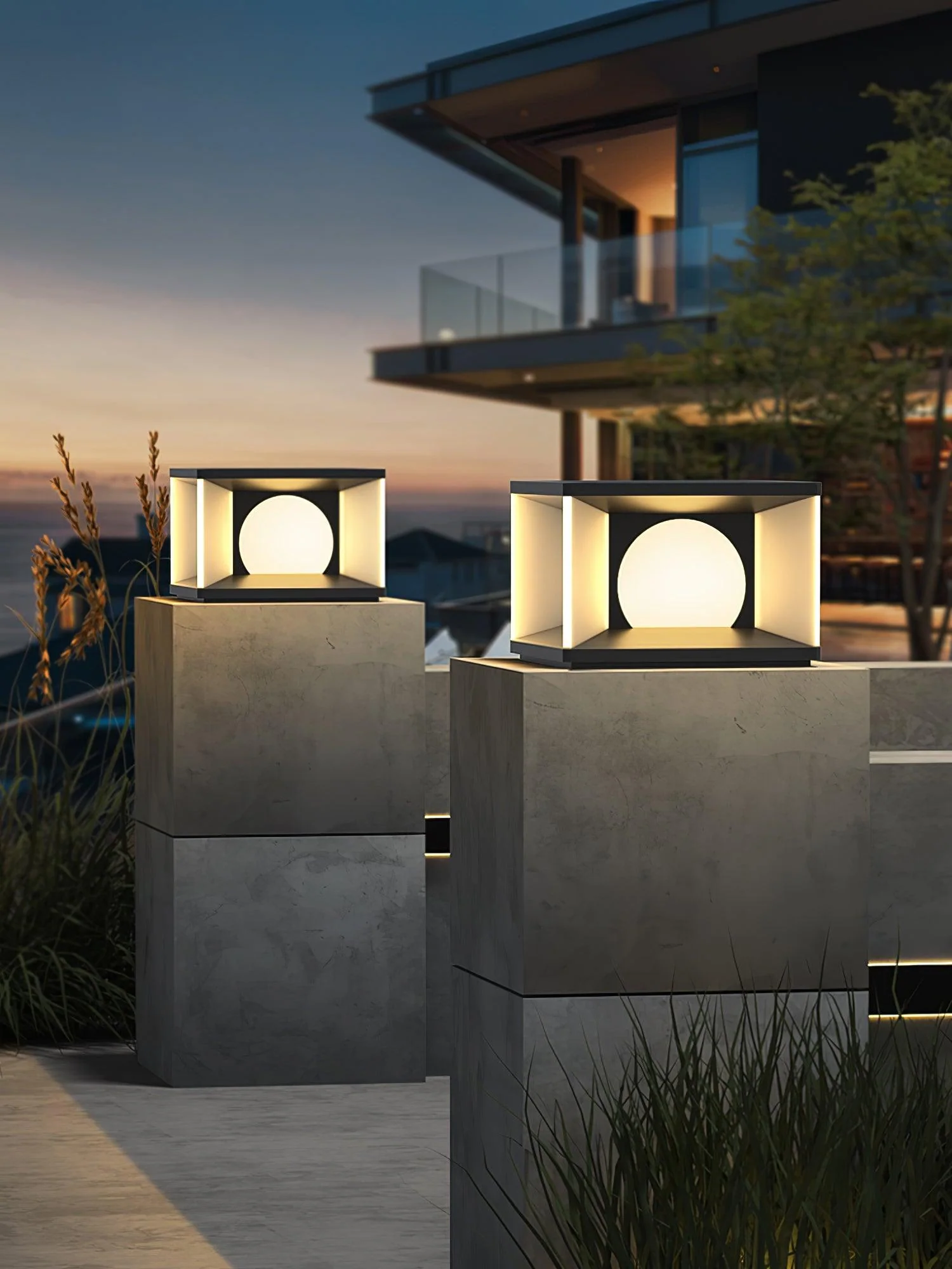 Eclipse Cube Outdoor Post Light - Image 31