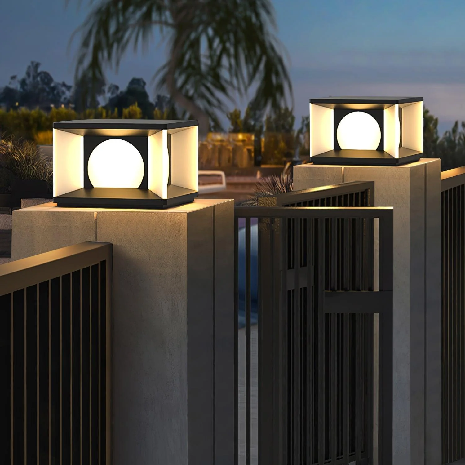Eclipse Cube Outdoor Post Light - Image 4