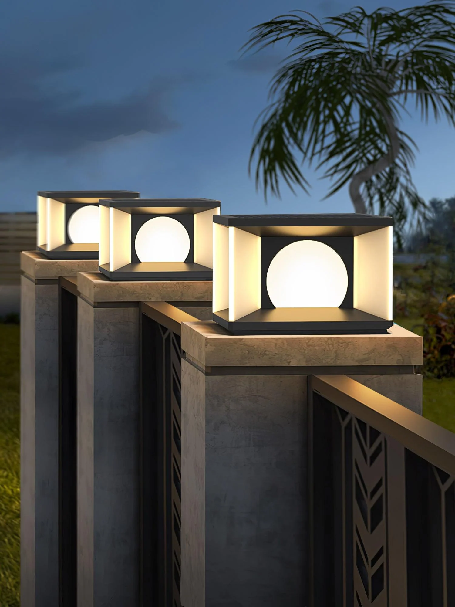 Eclipse Cube Outdoor Post Light - Image 9