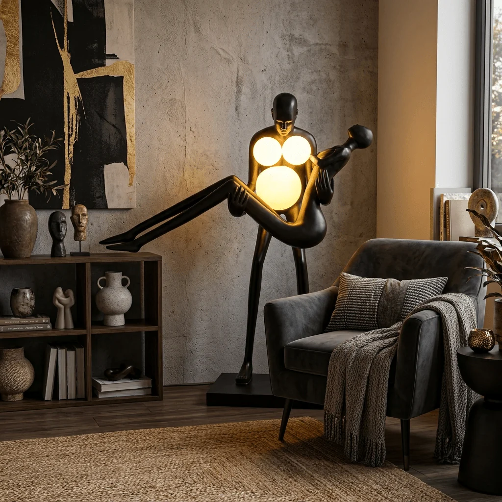 Moonlit Embrace Sculpture Lamp - Image 2