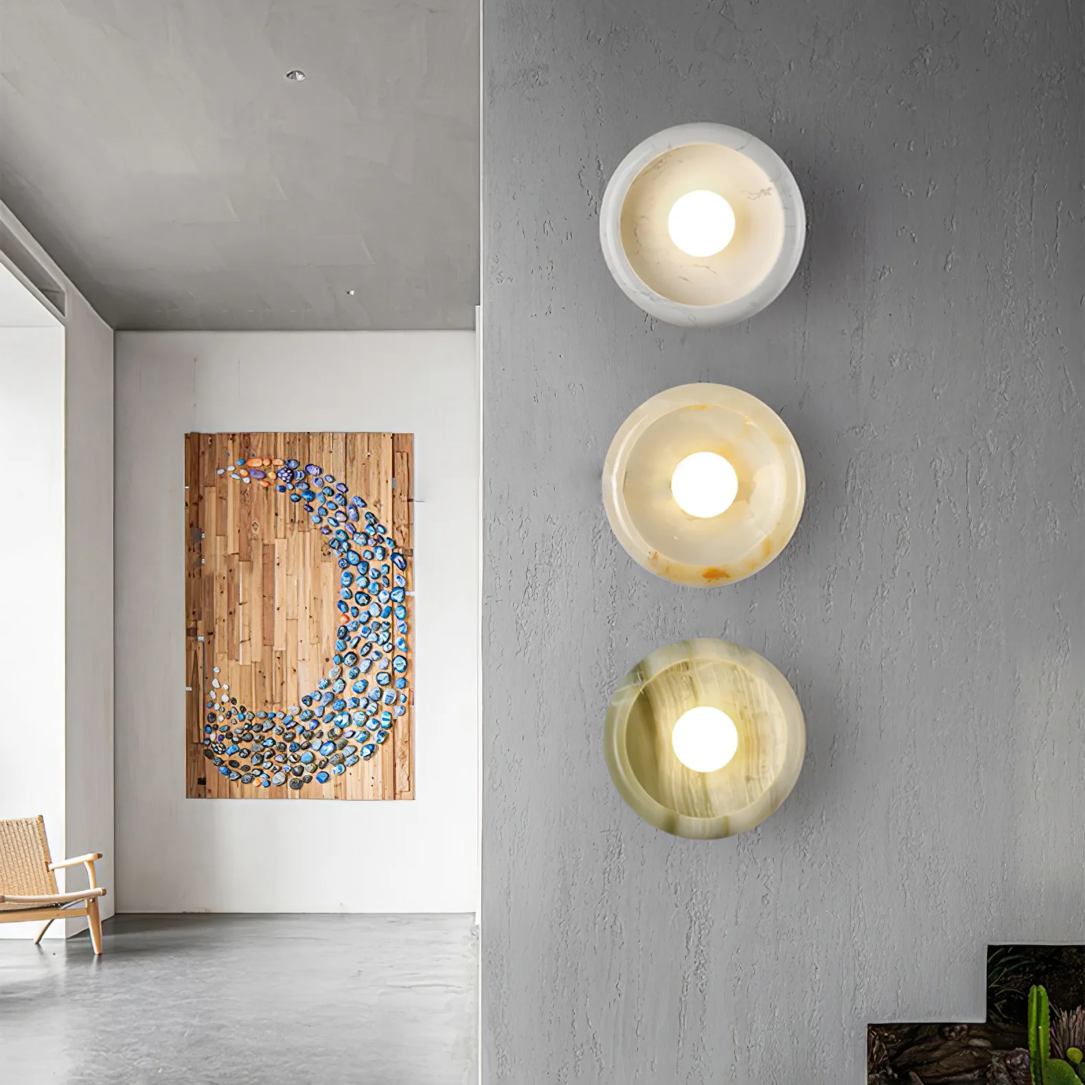 Eclipse Jade Alabaster Wall Sconce - Image 2
