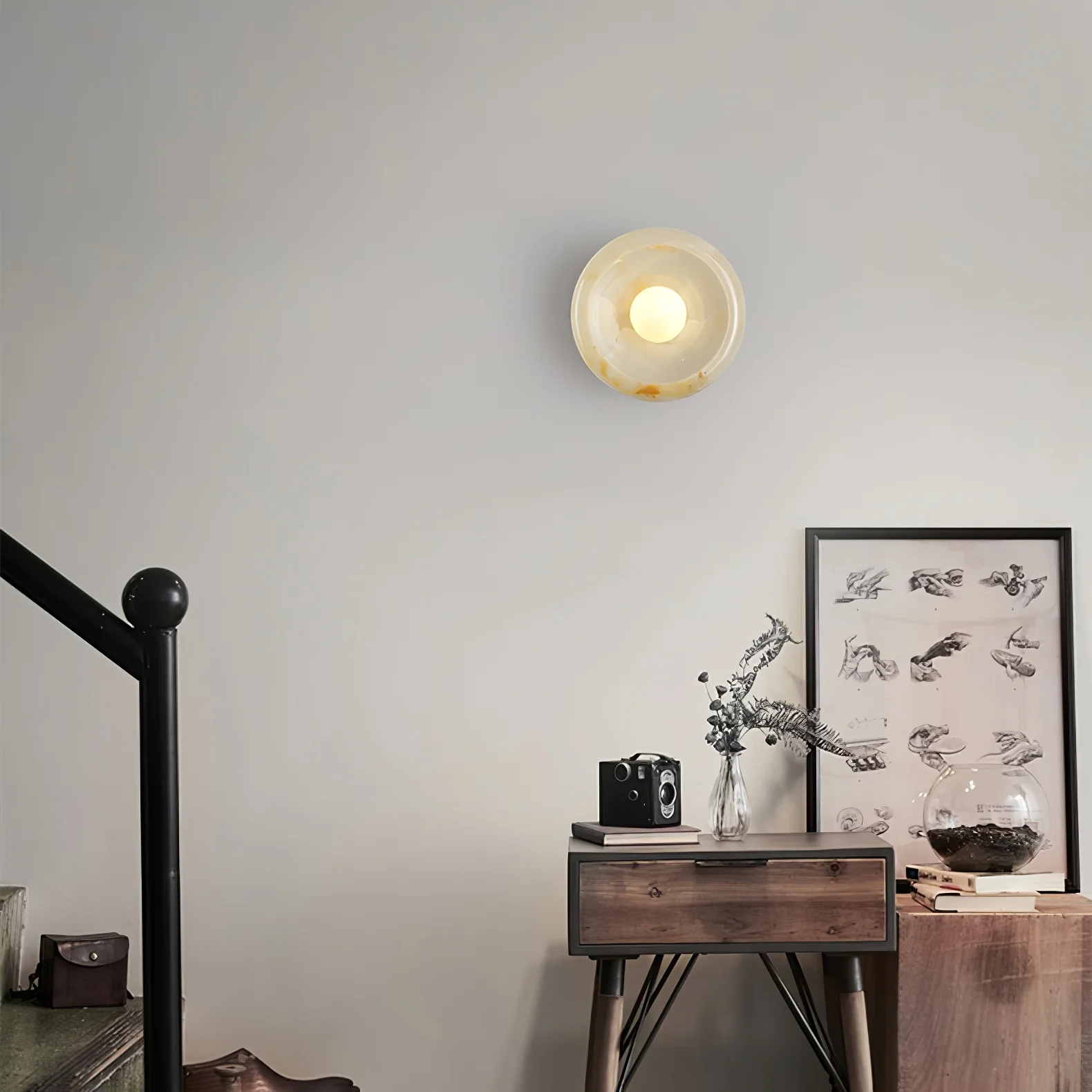 Eclipse Jade Alabaster Wall Sconce - Image 8