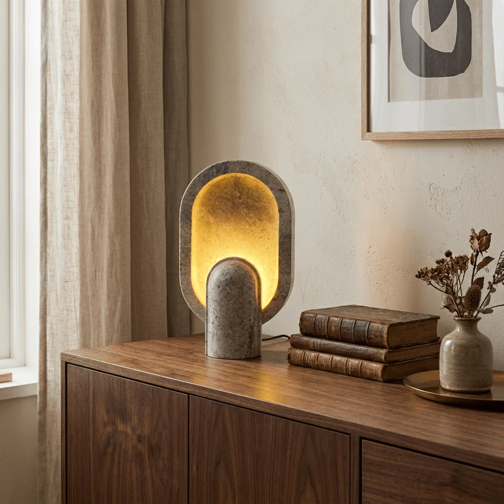 Eclipse Travertine Table Lamp - Image 6