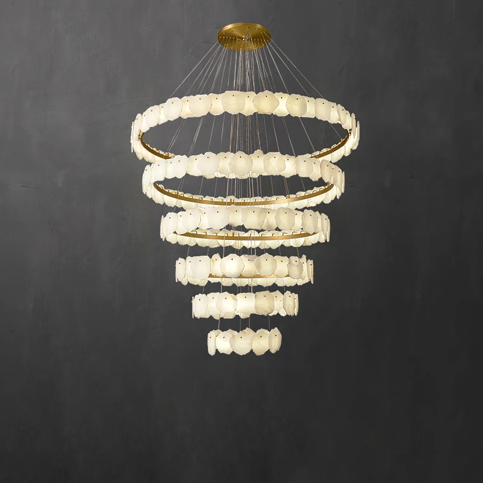 Ecliptica Spiral Alabaster Chandelier - Image 10